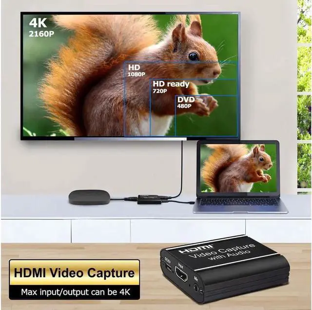 Alt view image 2 of 7 - Capture Card with Loop Out, Video Capture with Audio, 4K HDMI Game Capture USB 2.0 Record Capture Card Device for Live Streaming Broadcasting, Video Conference, Gaming for PS3/4, Switch, DSLR