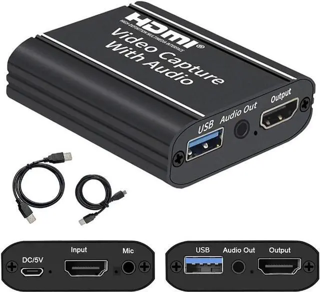 Main image of Capture Card with Loop Out, Video Capture with Audio, 4K HDMI Game Capture USB 2.0 Record Capture Card Device for Live Streaming Broadcasting, Video Conference, Gaming for PS3/4, Switch, DSLR