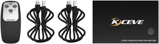 Alt view image 4 of 6 - 2 In 1 Out DP KVM Switch USB PC Dual Monitor HDMI-Compatible Switcher 4K 60Hz Displayport 1.4 for Shared Printer Mouse Keyboard