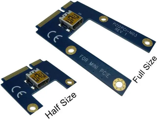 Alt view image 3 of 4 - Half-size / Full-size Mini PCIe To 2 PCI 32bit slots adapter mini pci-e Riser card for PCI Sound Card Network card graphics card