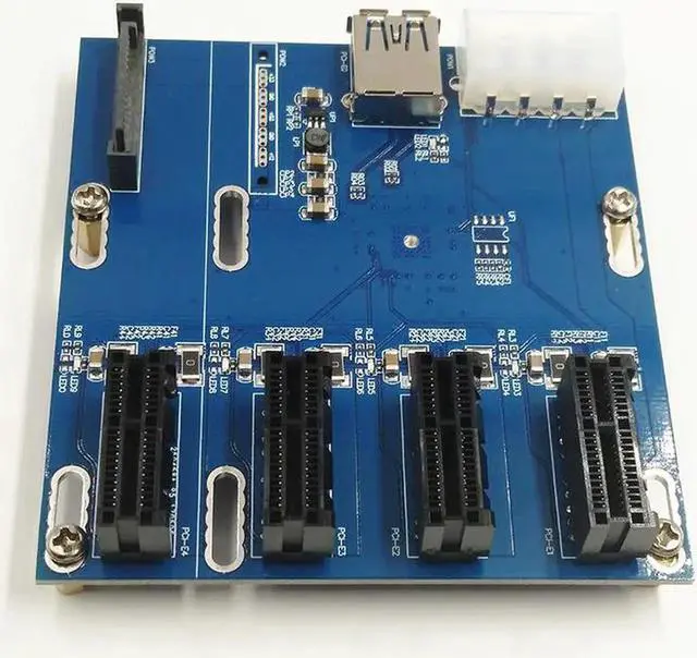 Alt view image 3 of 6 - Ship PCI-E Turn PCIe Riser Cards 1 to 4 PCI-E 1X Expansion Cards 4 Port PCIe slots/PCIePort Multiplier Cards for Miner BTC