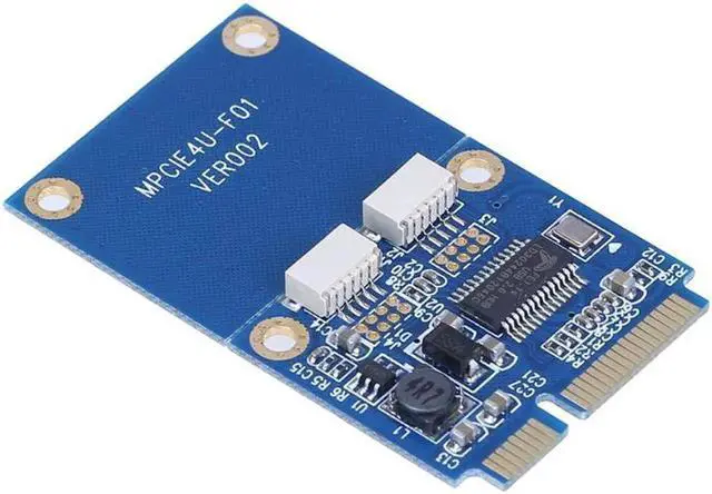 Alt view image 4 of 6 - Mini PCI-E PCI Express to Dual USB Adapter mPCIe to 5 Pin 2 Port USB2.0 Converter for Full/half Height Mini Card/USB flash disk