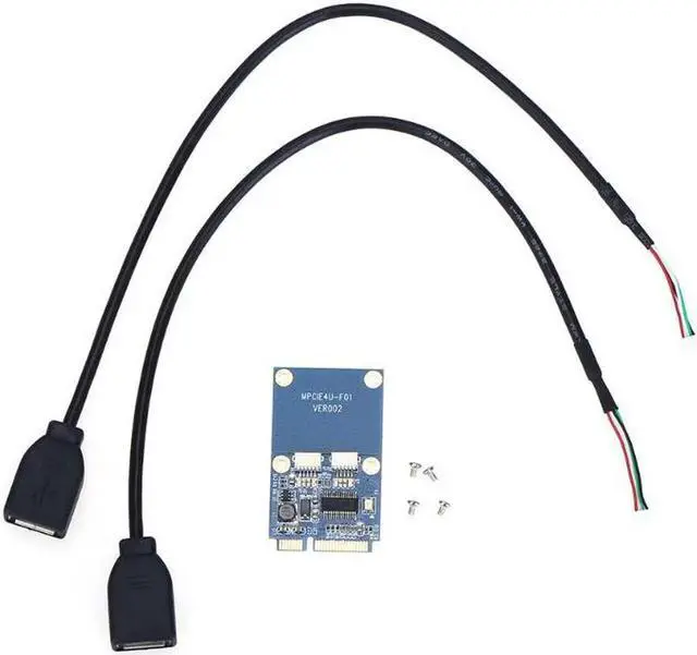 Alt view image 2 of 6 - Mini PCI-E PCI Express to Dual USB Adapter mPCIe to 5 Pin 2 Port USB2.0 Converter for Full/half Height Mini Card/USB flash disk