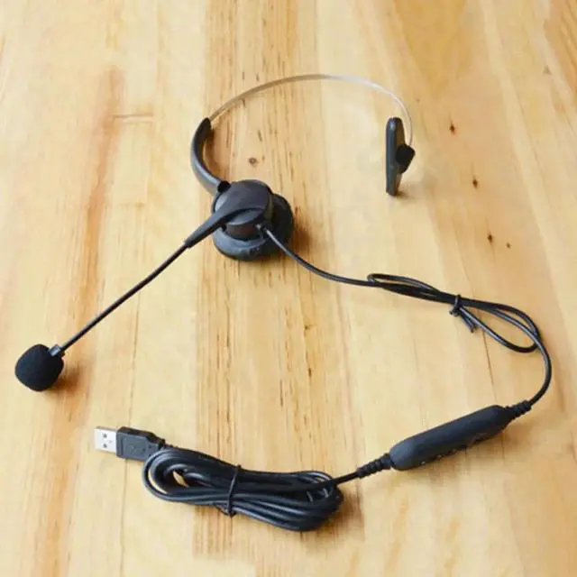 Alt view image 3 of 6 - Aomoproing Adjustable Business USB Headset Hands Headphones Rotatable Earphone Call Center Noise Cancelling With Mic For PC Laptop