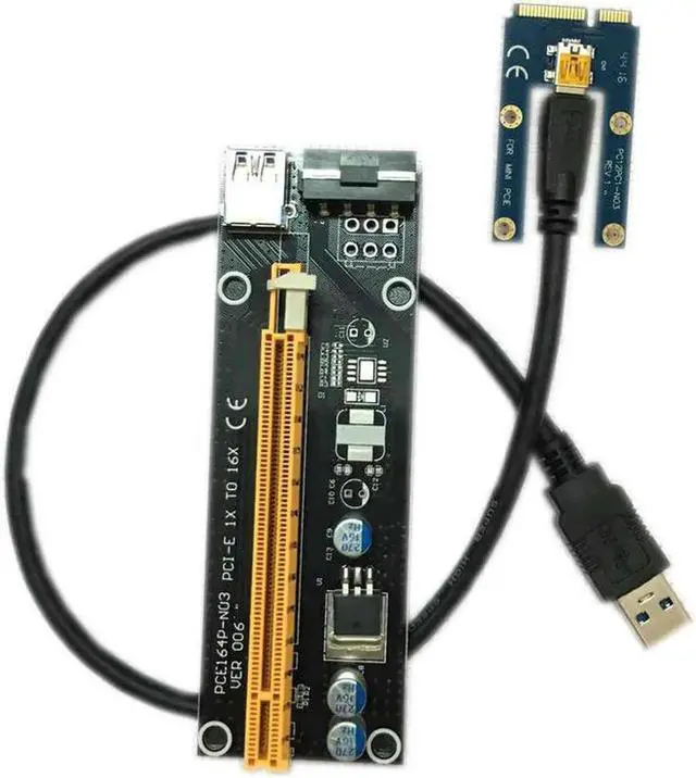 Alt view image 2 of 6 - Mini PCIe 1x to PCI Express x16 Riser Card for Laptop External Graphics Card GDC Miner mini PCIe to PCI-e Slot for BTC Mining