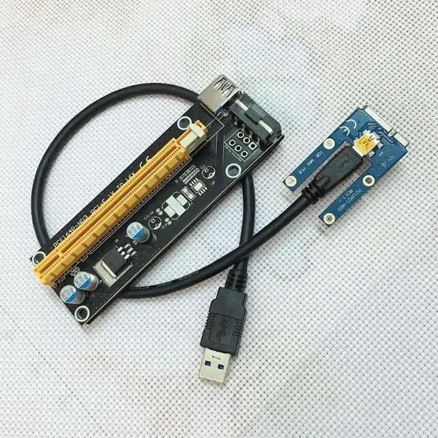 Alt view image 4 of 6 - Mini PCIe 1x to PCI Express x16 Riser Card for Laptop External Graphics Card GDC Miner mini PCIe to PCI-e Slot for BTC Mining