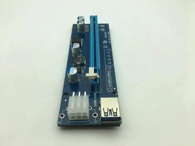 Alt view image 3 of 6 - Riser Card PCI-E 1x to 16x Extender with LED Light 60cm USB 3.0 PCI-E Riser 6Pin Power for BTC Bitcoin Mining Antminer Miner