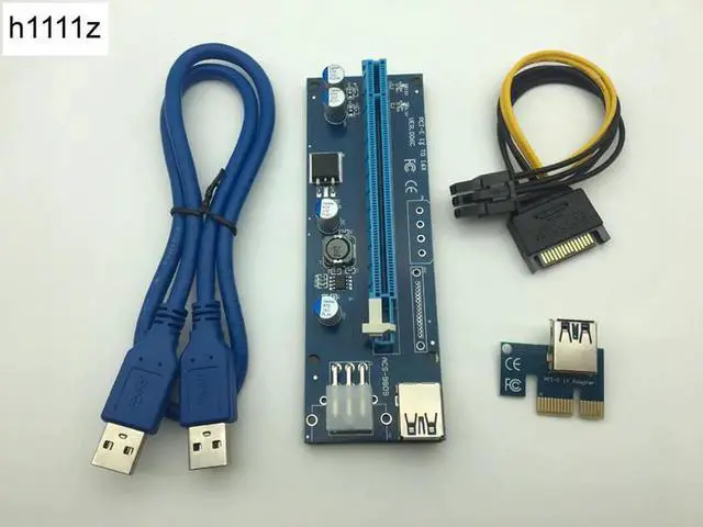 Main image of Riser Card PCI-E 1x to 16x Extender with LED Light 60cm USB 3.0 PCI-E Riser 6Pin Power for BTC Bitcoin Mining Antminer Miner