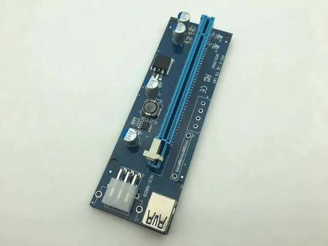 Alt view image 2 of 6 - Riser Card PCI-E 1x to 16x Extender with LED Light 60cm USB 3.0 PCI-E Riser 6Pin Power for BTC Bitcoin Mining Antminer Miner