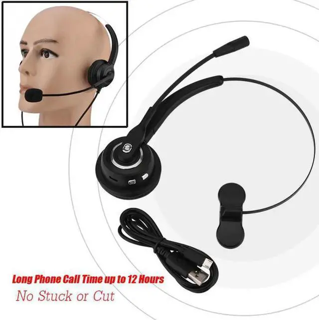 Alt view image 2 of 6 - Aomoproing Call Center Bluetooth Headset Wireless Over-the-Head Noise Canceling Headphones For Truck Car Drivers Call Center, Office,Phones