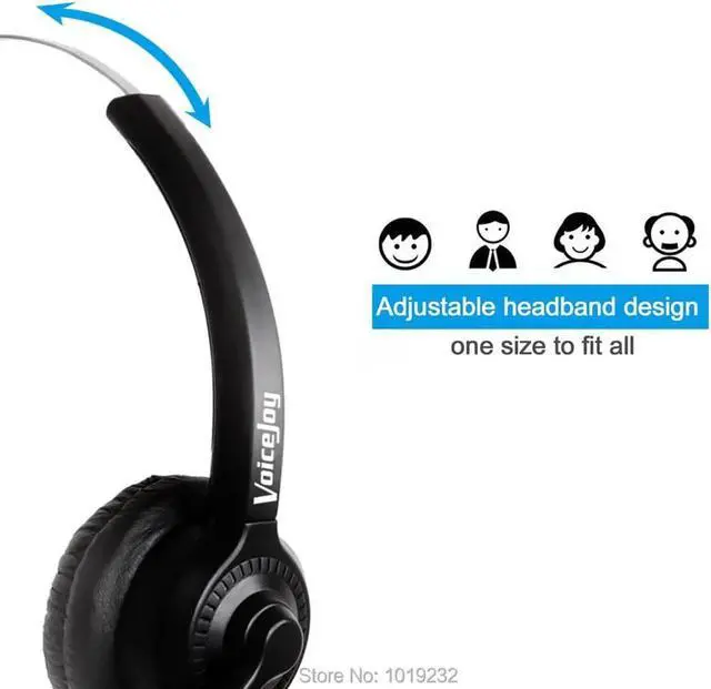 Alt view image 4 of 6 - Aomoproing Volume and Mute switch call center headset,earphone headphone,for training center and ALL Office phones with RJ9 headset jack