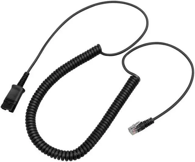 Alt view image 6 of 6 - Aomoproing RJ9 RJ11 plug or 2.5mm plug or 3.5mm computer plug Office headset Anti-noise Call Center Headphones Volume +Mute +QD cord