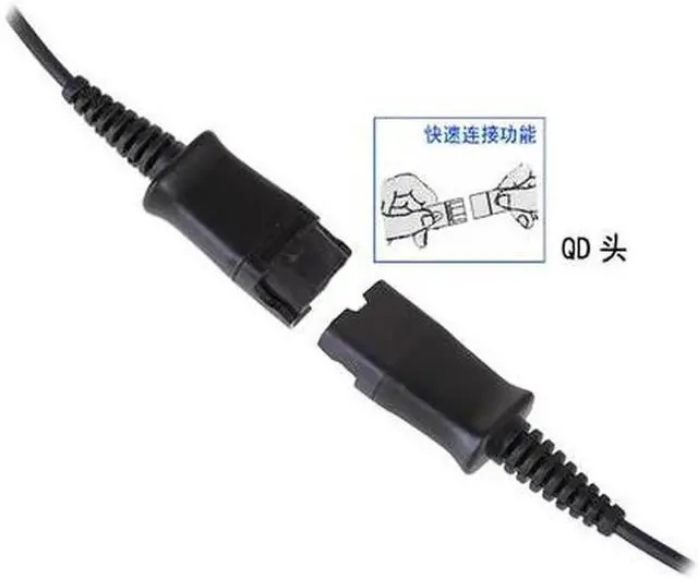 Alt view image 4 of 6 - Aomoproing RJ9 RJ11 plug or 2.5mm plug or 3.5mm computer plug Office headset Anti-noise Call Center Headphones Volume +Mute +QD cord