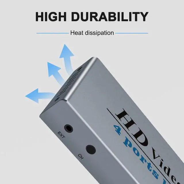 Alt view image 3 of 6 - HDMI KVM Switcher 4K 4 in 1 out KVM Switcher Keyboard Mouse USB Shared Display Synchronization Controller USB KVM Switch