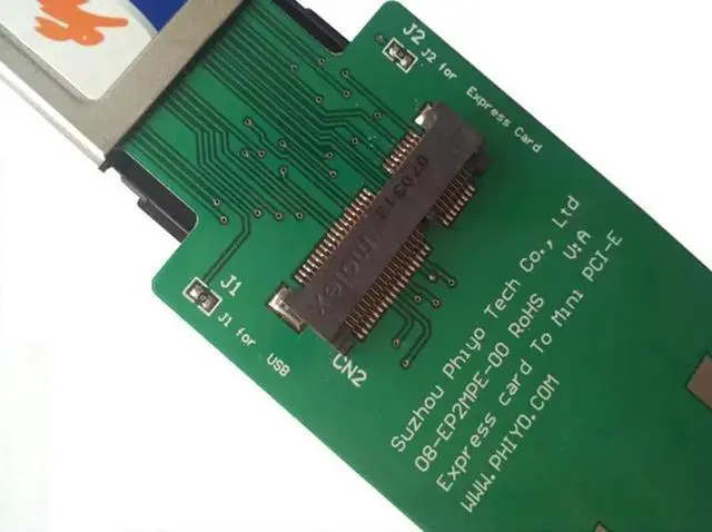 Alt view image 3 of 5 - Express Card ExpressCard 34 54 mm to Mini PCI-E Adapter Card for Laptop