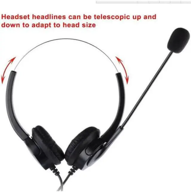 Alt view image 3 of 3 - Aomoproing 3.5mm plug Hands- Headphone with MIC microphone call center headset anti-noise earphone for PC Phones home office