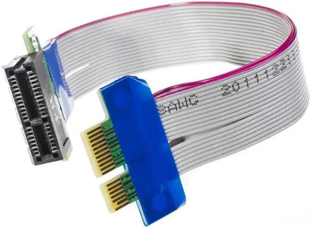Alt view image 4 of 4 - PCI Express Flex Relocate Cable PCIe PCI E 1X to 1X Slot Riser Card Extender Adapter Extension Ribbon for Bitcoin Miner Mining