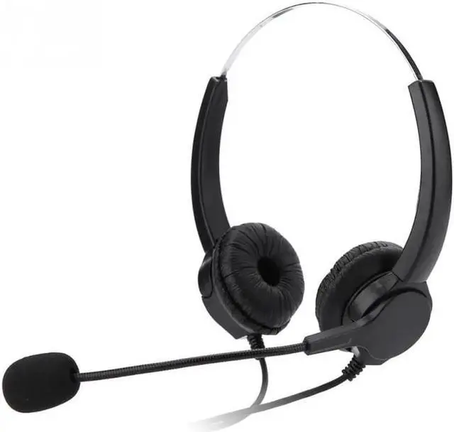 Alt view image 6 of 6 - Aomoproing Crystal headsets Earpiece RJ9 Call Center Headset Noise Cancelling Call Center Headphones with Comfortable Wear 2018 style