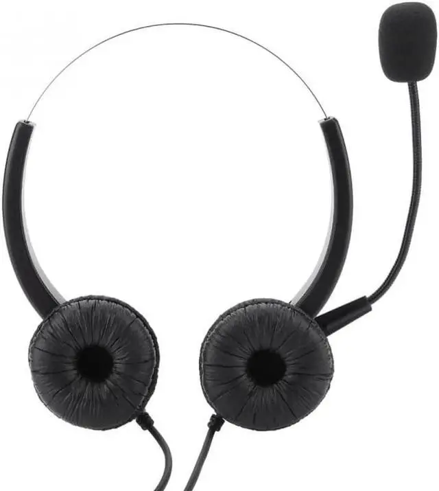 Alt view image 3 of 6 - Aomoproing Crystal headsets Earpiece RJ9 Call Center Headset Noise Cancelling Call Center Headphones with Comfortable Wear 2018 style