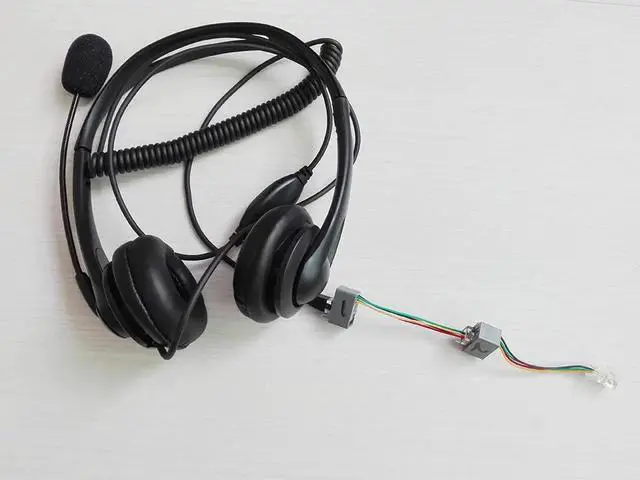 Alt view image 2 of 5 - Aomoproing Professional RJ11 plug monaural call center telephones headset phone headphones with 2 adapters for all telephones