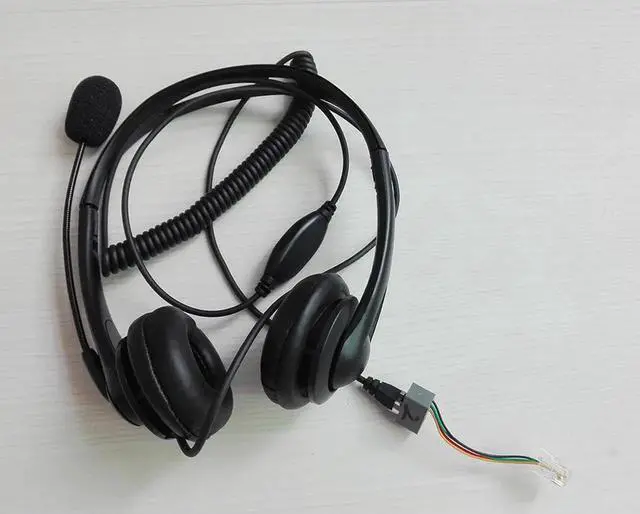 Alt view image 3 of 5 - Aomoproing Professional RJ11 plug monaural call center telephones headset phone headphones with 2 adapters for all telephones