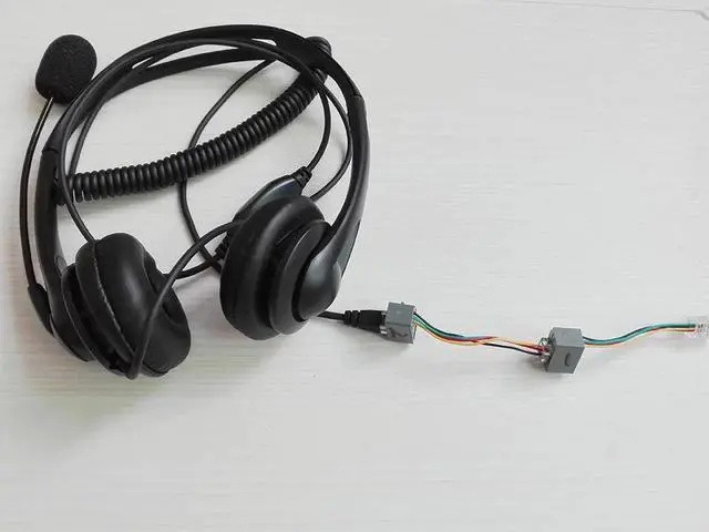 Alt view image 5 of 5 - Aomoproing Professional RJ11 plug monaural call center telephones headset phone headphones with 2 adapters for all telephones