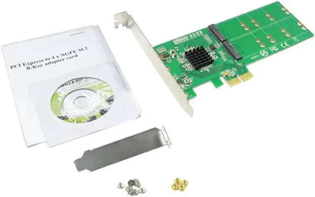 Alt view image 2 of 6 - PCI Express 2.0 To 4x B + M key M.2 SSD Card PCI-e 2x NGFF SATA SSD Adapter PCIe low profile Bracket for Samsung 850 EVO PM871