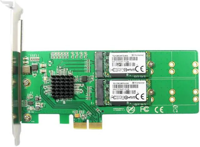 Alt view image 3 of 6 - PCI Express 2.0 To 4x B + M key M.2 SSD Card PCI-e 2x NGFF SATA SSD Adapter PCIe low profile Bracket for Samsung 850 EVO PM871