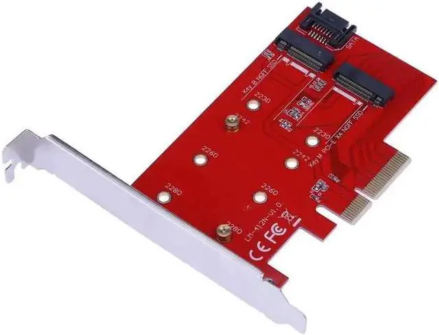 Alt view image 5 of 6 - High Speed PCI-E X4 to NGFF (M.2) SSD Hard Drive Extension Card SATA Cable Adapter Card for PC Desktop PCIE Adapter Card