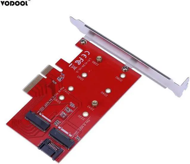 Alt view image 4 of 6 - High Speed PCI-E X4 to NGFF (M.2) SSD Hard Drive Extension Card SATA Cable Adapter Card for PC Desktop PCIE Adapter Card