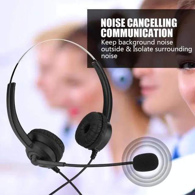 Alt view image 5 of 6 - Aomoproing H300D Lossless Sound Call Center Headphones 360 Degrees Rotary Earmuffs Call Center Headset