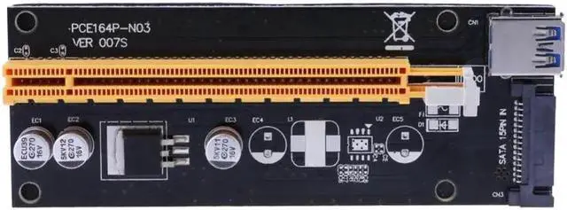 Alt view image 2 of 6 - High Speed PCI-E PCI E Express 1x to 16x graphics Card Riser Extender Adapter VER007S For Bitcoin BTC Miner Mining