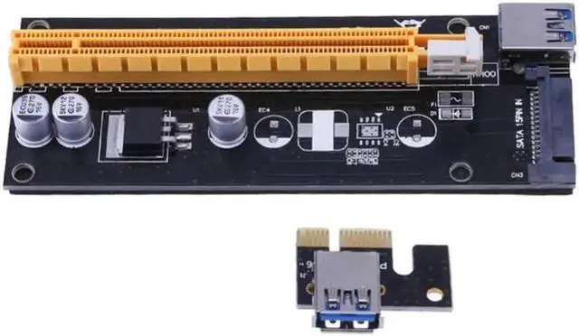 Alt view image 6 of 6 - High Speed PCI-E PCI E Express 1x to 16x graphics Card Riser Extender Adapter VER007S For Bitcoin BTC Miner Mining