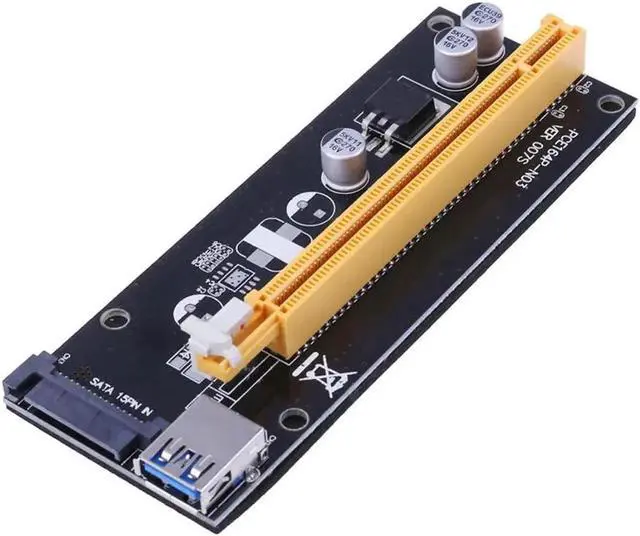 Alt view image 3 of 6 - High Speed PCI-E PCI E Express 1x to 16x graphics Card Riser Extender Adapter VER007S For Bitcoin BTC Miner Mining
