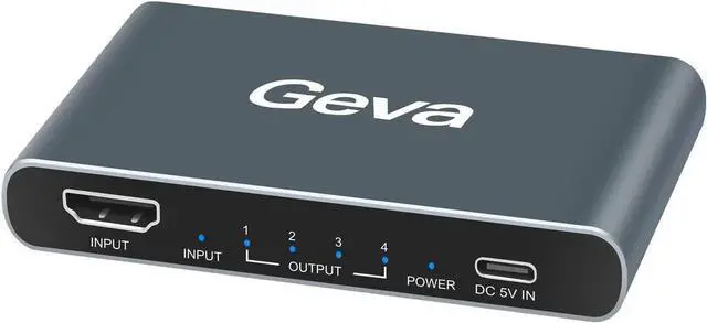 Alt view image 2 of 6 - 4K HDMI-compatible Splitter 1 in 4 Out 4K@60Hz HD 2.0 1x4 Splitter SST converter Adapter for Xbox PS4 Switch PC Laptop HDTV