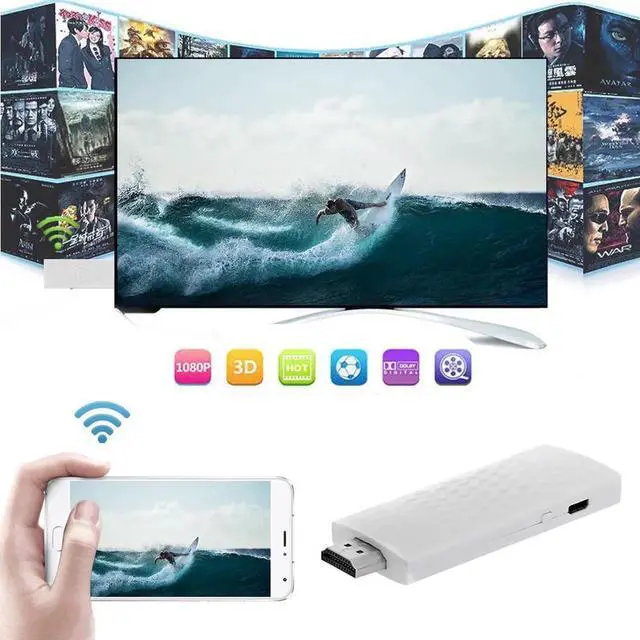 Alt view image 3 of 6 - Wireless Display Adapter TV Stick Laptop HD Screen AllShare Media Streamer HDMI Screen Mirroring Miracast