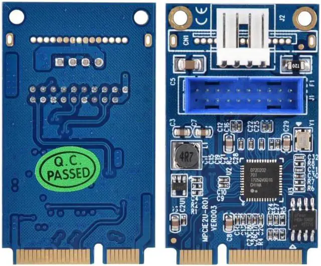 Alt view image 6 of 6 - MINI PCIE to USB 3.0 Adapter Card 4Pin Power Connector MINI PCI E to 19pin USB Front Panel 2 Ports USB 3.0 Expansion Card Riser