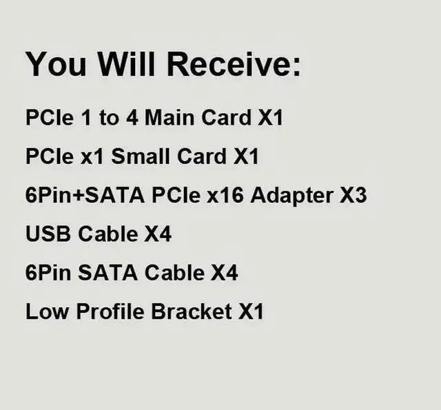 Alt view image 3 of 5 - PCI-E x1 x16 Expansion kit PCIe x1 1 to 4 External PCI Express 16X slots Riser Card PCIe Port Multiplier Card