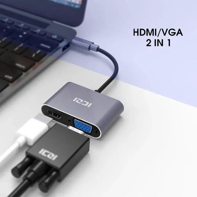 Alt view image 6 of 6 - 4K USB C to HDMI VGA (Thunderbolt 3 Compatible) Adapter for Samsung Note 9 s8 s9 Huawei P20/Pro Macbook Pro 2018/2017 iMac