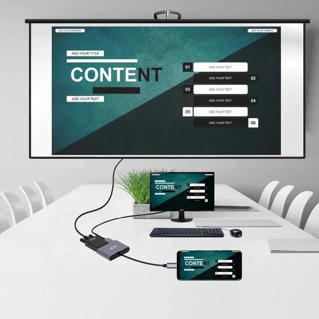 Alt view image 5 of 6 - 4K USB C to HDMI VGA (Thunderbolt 3 Compatible) Adapter for Samsung Note 9 s8 s9 Huawei P20/Pro Macbook Pro 2018/2017 iMac