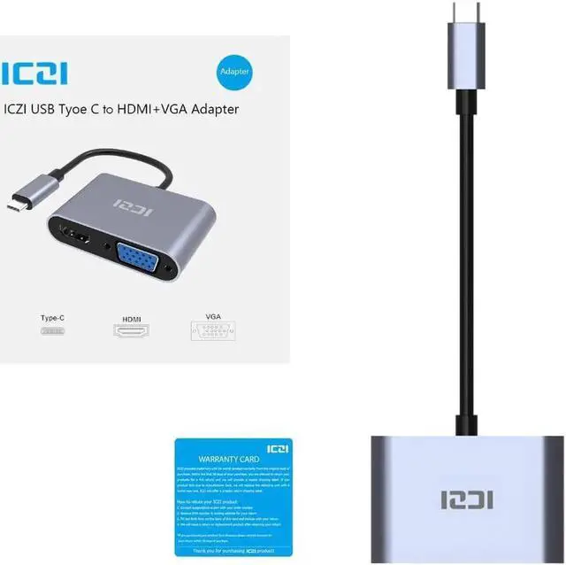 Alt view image 3 of 6 - 4K USB C to HDMI VGA (Thunderbolt 3 Compatible) Adapter for Samsung Note 9 s8 s9 Huawei P20/Pro Macbook Pro 2018/2017 iMac