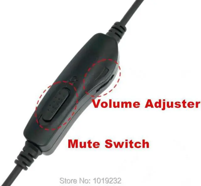 Alt view image 2 of 3 - Aomoproing 4-Pin RJ9 Monaural Headset with Volume and Mute Switch Call Center Headphone with Noise Canceling Mic for most office telephones
