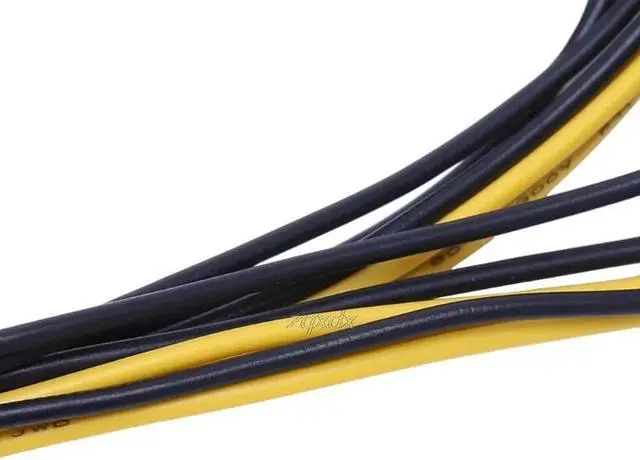 Alt view image 5 of 6 - PCI-E PCI Express 6Pin Female to Dual Double 2-Port 8Pin ( 6+2Pin ) Male F/M Adapter GPU Video Card Power Cable 18AWG 20cm