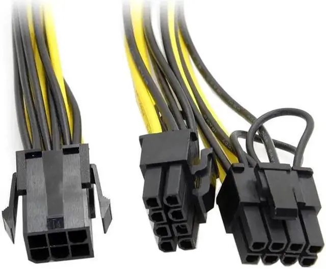 Alt view image 4 of 6 - Molex 6-pin PCI Express to 2 x PCIe 8 (6+2) pin Motherboard Graphics Video Card PCI-e GPU VGA Splitter Hub Power Cable