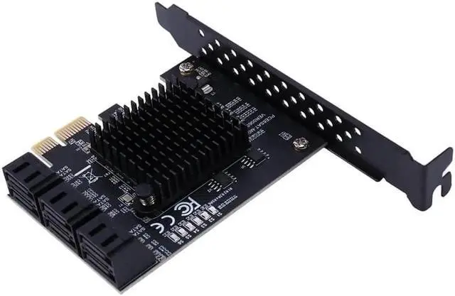 Alt view image 6 of 6 - 6-Port SATA III PCIe Card, PCIe SATA III Controller Card to 6GB/S Internal Adapter Converter PCI SATA 3.0 Expansion Card