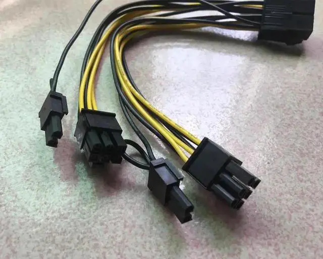 Alt view image 2 of 6 - 2PC 6inch Molex 6-pin PCI Express to 2 x PCIe 8 (6+2) pin Motherboard Graphics Video Card PCI-e GPU VGA Splitter Hub Power Cable