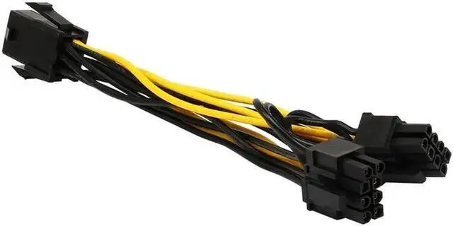 Alt view image 2 of 6 - 5PC 6inch Molex 6-pin PCI Express to 2 x PCIe 8 (6+2) pin Motherboard Graphics Video Card PCI-e GPU VGA Splitter Hub Power Cable