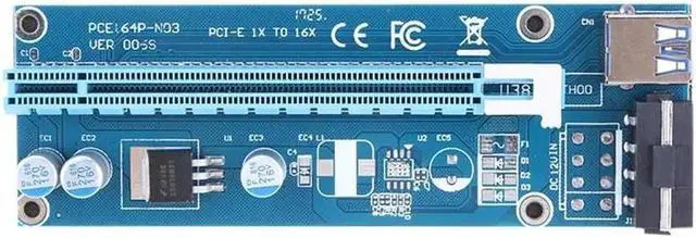 Alt view image 3 of 6 - USB 3.0 PCI-E PCI Express 1x To 16x Extender Riser Card Power Cable 60cm PCIE Mining Card Adapter for BitCoin mining