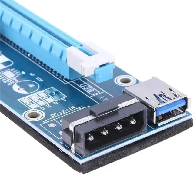 Alt view image 5 of 6 - USB 3.0 PCI-E PCI Express 1x To 16x Extender Riser Card Power Cable 60cm PCIE Mining Card Adapter for BitCoin mining