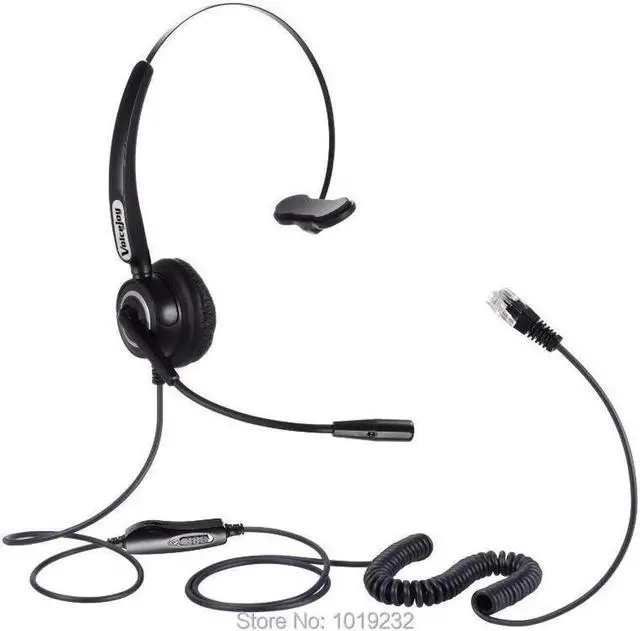 Main image of Aomoproing 4-Pin RJ9 Monaural Headset with Volume and Mute Switch Call Center Headphone with Noise Canceling Mic for most office telephones